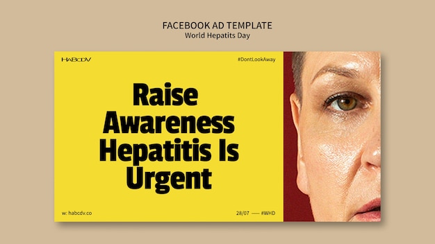 PSD gratuito plantilla de facebook del día mundial de la hepatitis de diseño plano