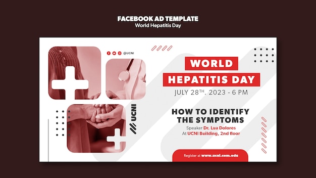 PSD gratuito plantilla de facebook del día mundial de la hepatitis