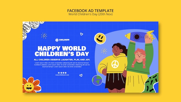 plantilla de facebook para el día mundial de la infancia