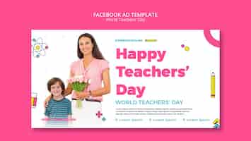 PSD gratuito plantilla de facebook del día mundial del maestro