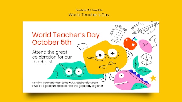 Plantilla de facebook para el día mundial de los maestros