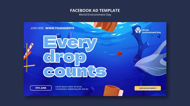 Plantilla de facebook del día mundial del medio ambiente