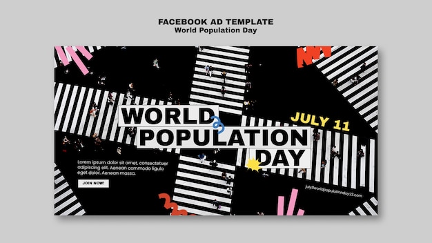 PSD gratuito plantilla de facebook del día mundial de la población