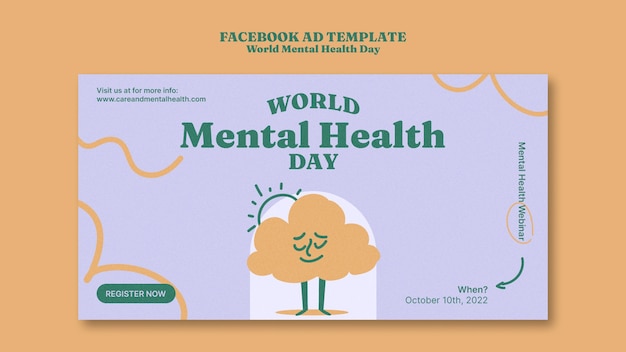 Plantilla de facebook del día mundial de la salud mental