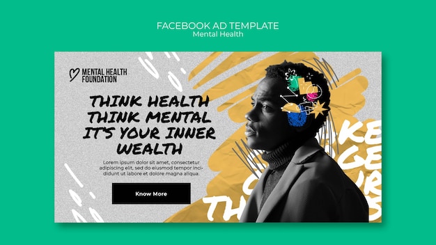 Plantilla de facebook del día mundial de la salud mental