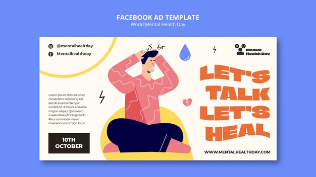plantilla de Facebook para el Día Mundial de la Salud Mental
