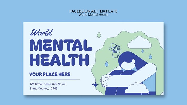plantilla de Facebook para el Día Mundial de la Salud Mental