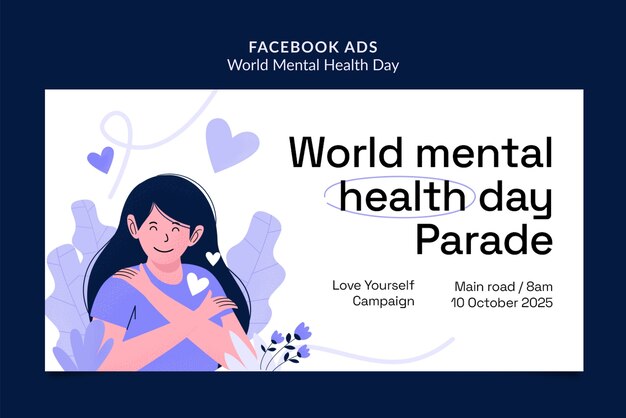 plantilla de Facebook para el Día Mundial de la Salud Mental