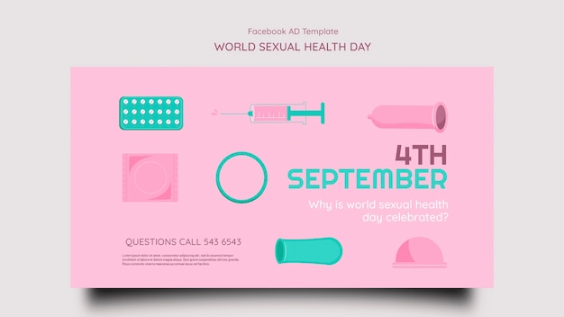 PSD gratuito plantilla de facebook del día mundial de la salud sexual