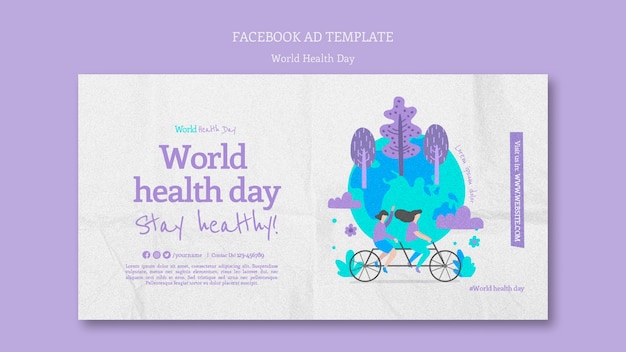 PSD gratuito plantilla de facebook del día mundial de la salud con textura