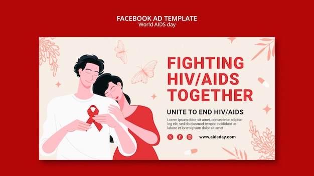 Plantilla de facebook del día mundial del sida