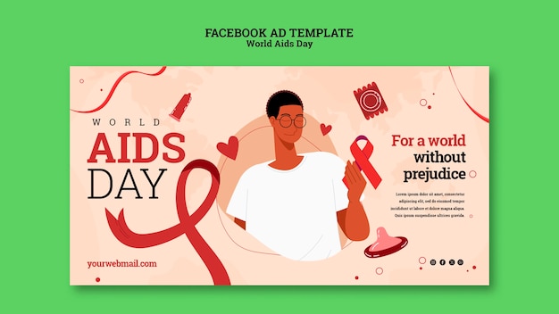 PSD gratuito plantilla de facebook del día mundial del sida