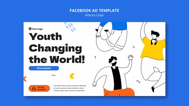 Plantilla de facebook de diseño de colores cursis