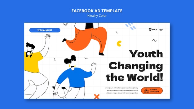 Plantilla de facebook de diseño de colores cursis
