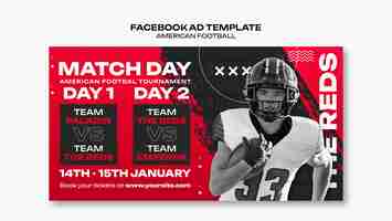 PSD gratuito plantilla de facebook de diseño plano de fútbol americano