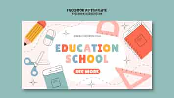 PSD gratuito plantilla de facebook para la educación de los niños de diseño plano