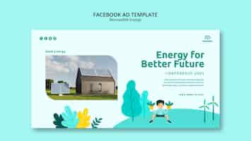 PSD gratuito plantilla de facebook de energía renovable de diseño plano
