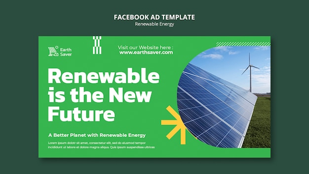 Plantilla de facebook de energía renovable