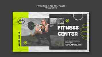 PSD gratuito plantilla de facebook de entrenamiento de gimnasio de diseño plano