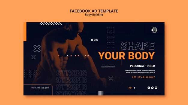 Plantilla de facebook de entrenamiento de musculación