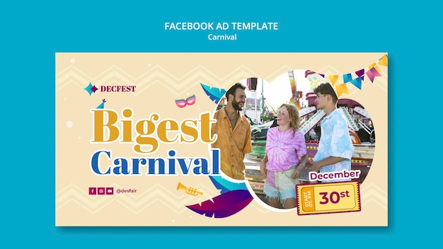 PSD gratuito plantilla de facebook de entretenimiento de carnaval