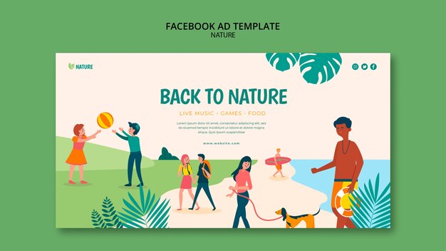 Plantilla de facebook de entretenimiento de naturaleza