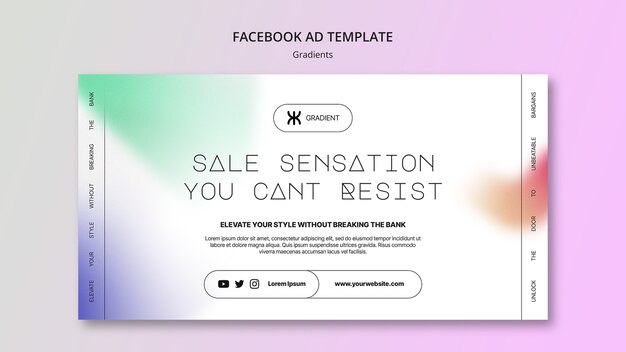 Plantilla de facebook de estilo degradado