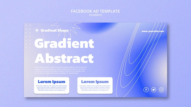 Plantilla de facebook de estilo degradado