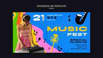 PSD gratuito plantilla de facebook de evento musical