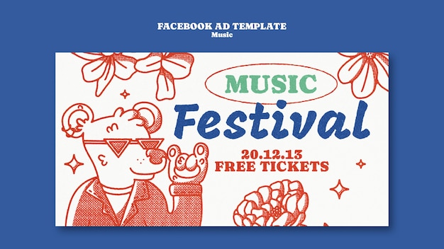 PSD gratuito plantilla de facebook de evento musical