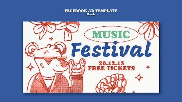 Plantilla de facebook de evento musical