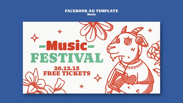 PSD gratuito plantilla de facebook de evento musical