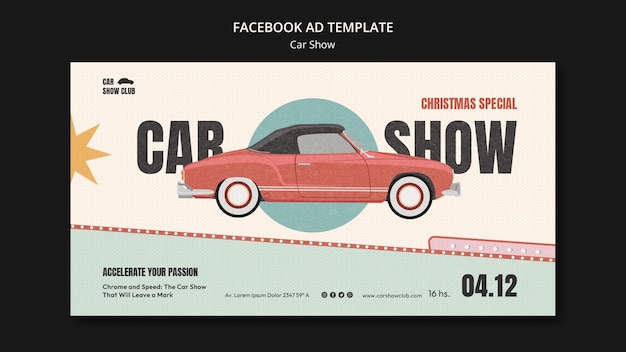 Plantilla de facebook de exhibición de autos