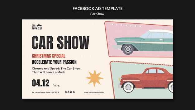 PSD gratuito plantilla de facebook de exhibición de autos