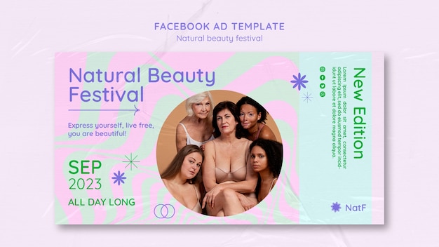 PSD gratuito plantilla de facebook del festival de belleza natural