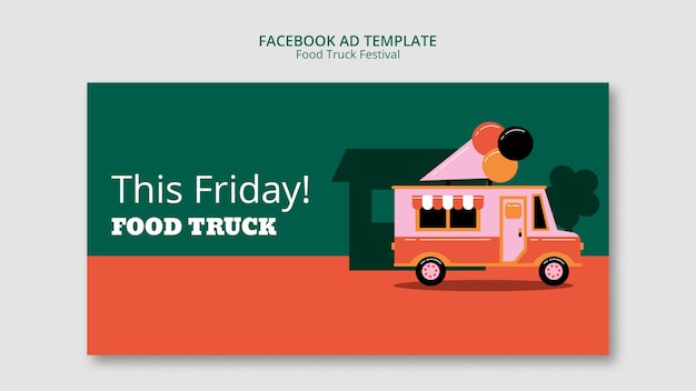 Plantilla de facebook del festival de camiones de comida
