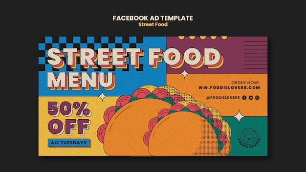 PSD gratuito plantilla de facebook del festival de comida callejera