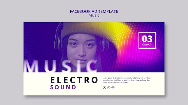 PSD gratuito plantilla de facebook de festival de música