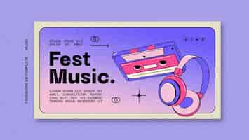 PSD gratuito plantilla de facebook de festival de música