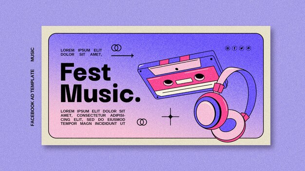 Plantilla de facebook de festival de música