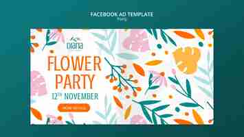 PSD gratuito plantilla de facebook de fiesta de diseño plano