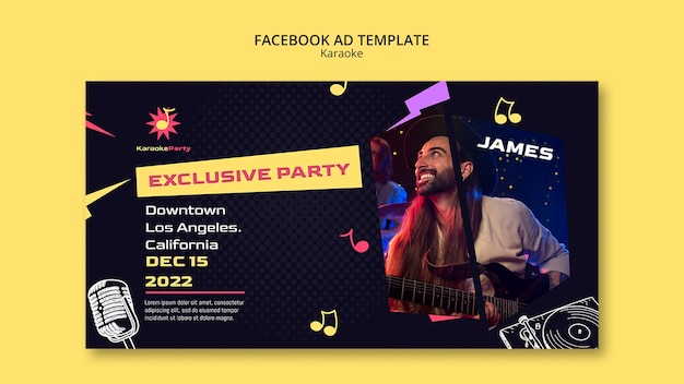 Plantilla de facebook de fiesta de karaoke