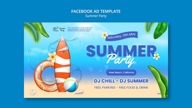 Plantilla de facebook de fiesta de verano