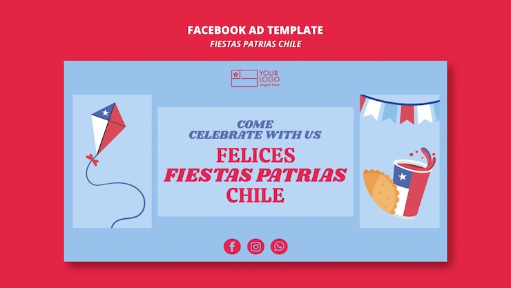 PSD gratuito plantilla de facebook de fiestas patrias chile