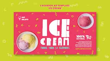 PSD gratuito plantilla de facebook de helado estilo maximalismo