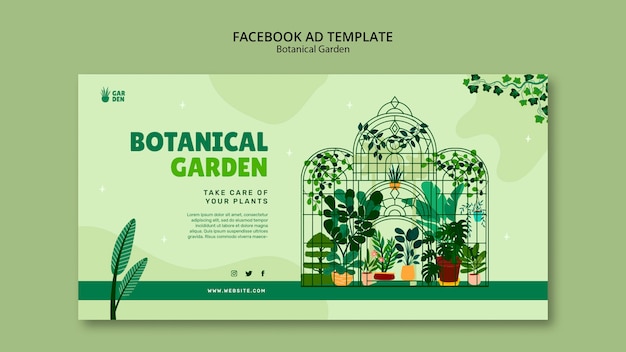PSD gratuito plantilla de facebook de jardín botánico