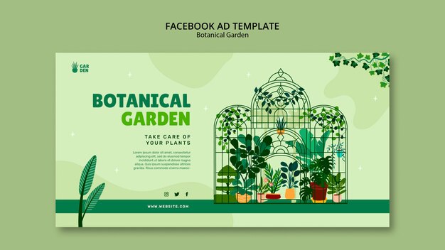 Plantilla de facebook de jardín botánico