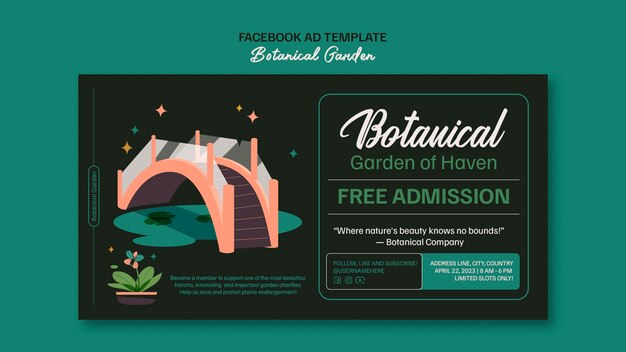 Plantilla de facebook de jardín botánico