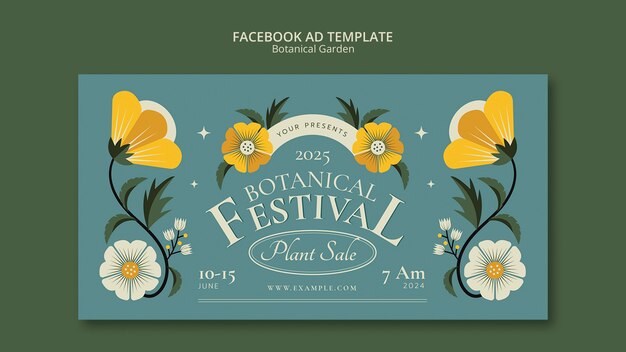 PSD gratuito plantilla de facebook de jardín botánico