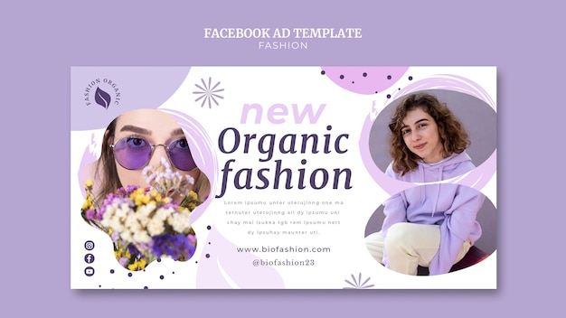 Plantilla de facebook de lavanda digital de diseño plano